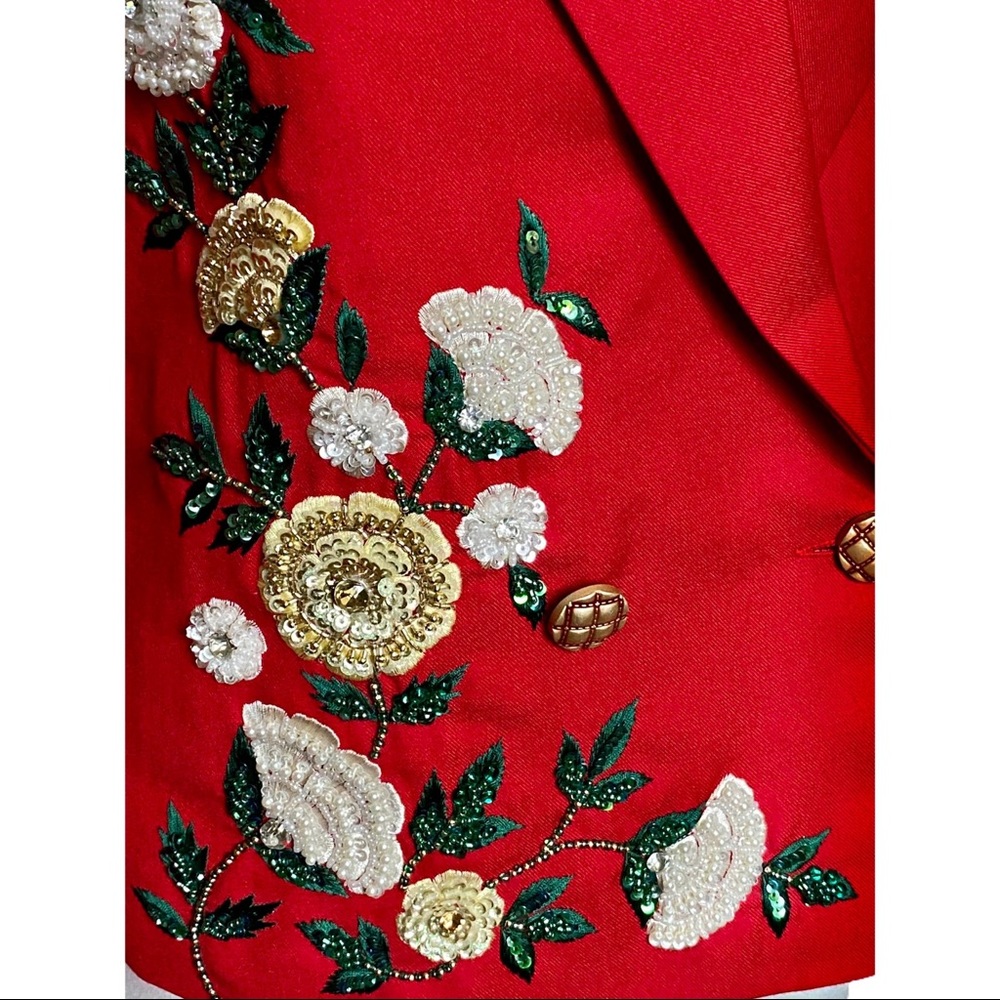 Double press crop embroidered  jacket/coat - Picture 6 of 10
